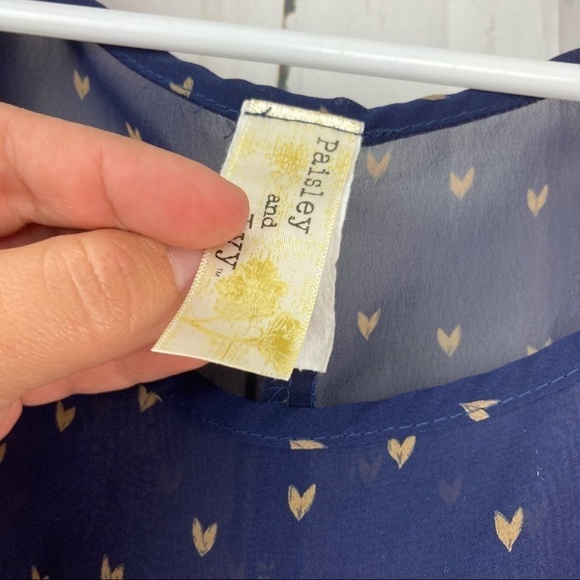 Blue & gold sheer blouse - Picture 4 of 5